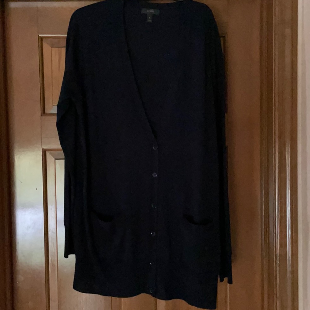 DEEP navy blue, XL, J Crew merino wool cardigan